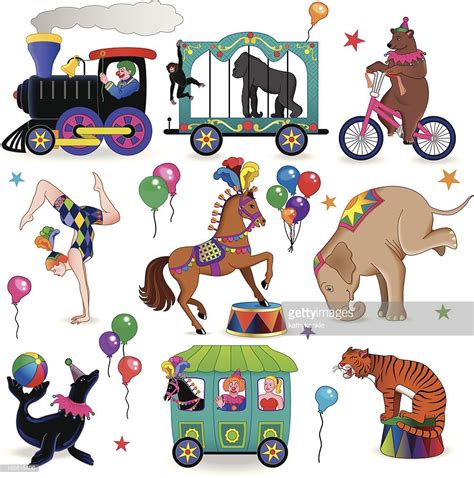 Vector illustrations of various circus characters. | Circus ...