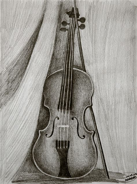 Violin Pencil Drawing at PaintingValley.com | Explore collection of Violin Pencil Drawing