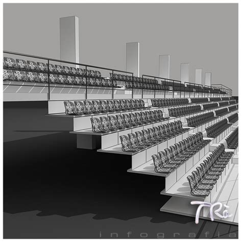 retractable bleachers 3d model