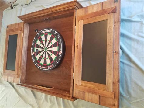 Custom hand crafted dart board cabinet with 2 pc. Crown | Etsy