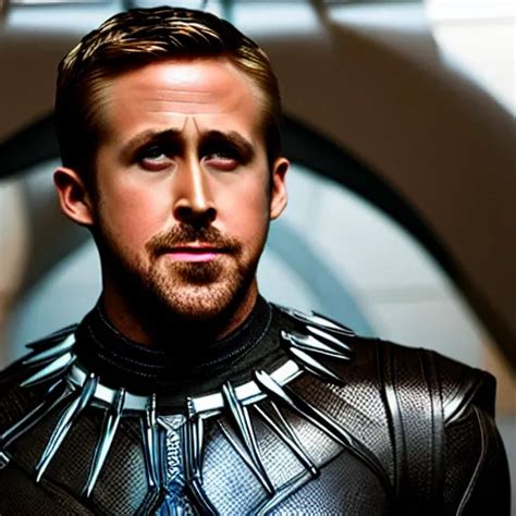 ryan gosling as black panther, 4 k, high detail, high | Stable Diffusion