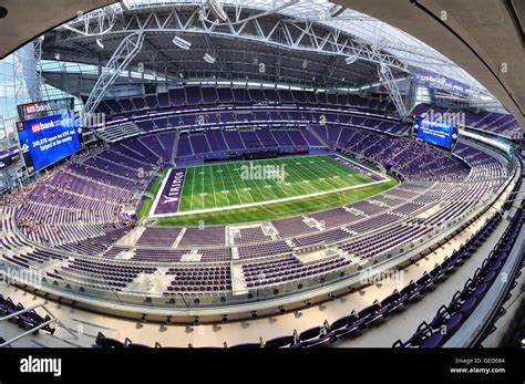 Fisheye View of Minnesota Vikings US Bank Stadium in Minneapolis on a ...