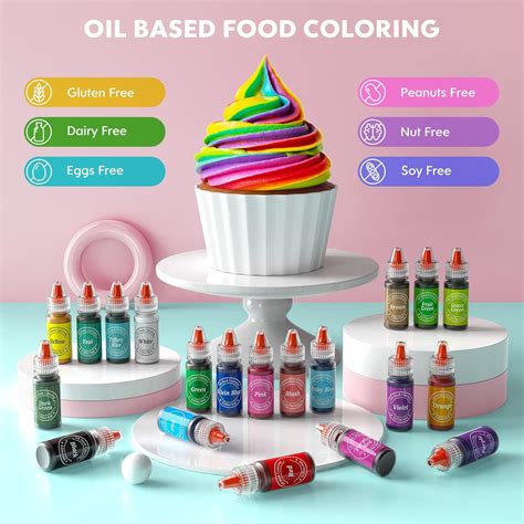 Buy Oil Based Food Coloring for Chocolate, 20 Food Coloring Set for Valentine's Day Cake ...