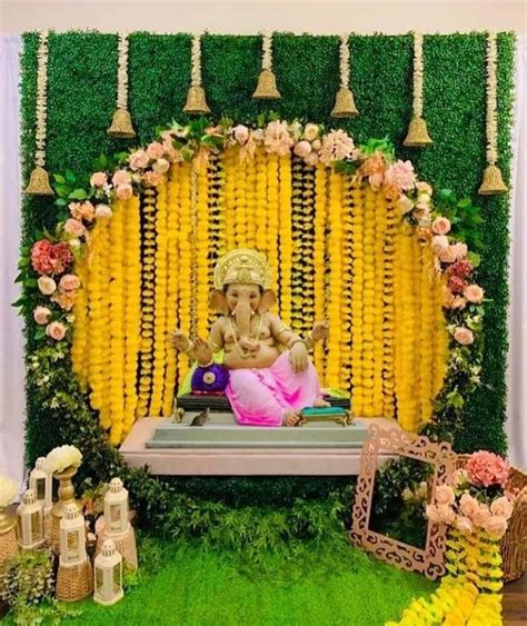 Ganpati Decoration at Home: Ganesha Decoration Ideas for Background & Mandap