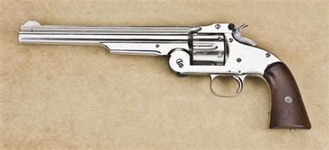 Smith & Wesson Model 3 American, Second Model Single Action revolver, .44 cal., 8” barrel, nickel fi