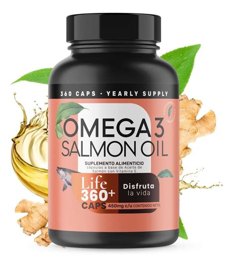 Omega 3 De Salmon Oil 360 Capsulas Con Epa Y Dha - Life 360+ | Meses ...