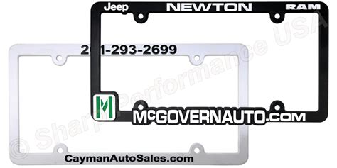 Custom Plastic License Plate Frames - by Sharp Performance