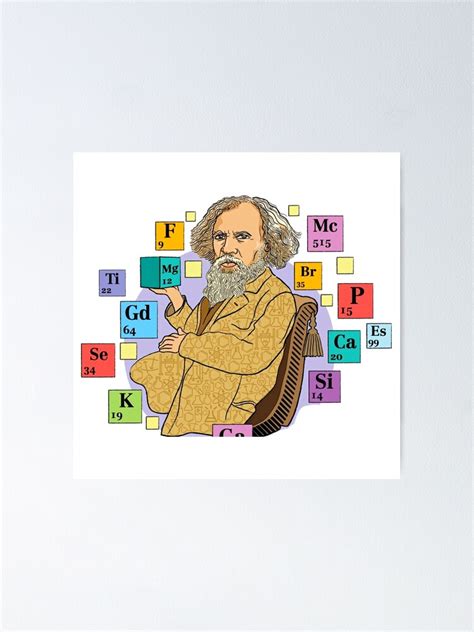 "Dmitri Mendeleev and Periodic Table of Elements" Poster for Sale by VintagePeople | Redbubble