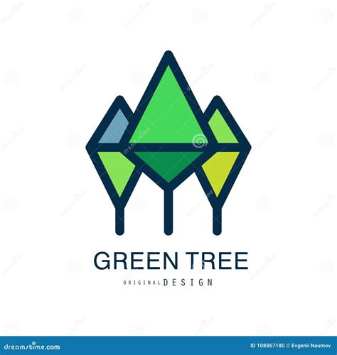 Green Tree Logo Template Original Design, Abstract Organic Element Vector Illustration Stock ...