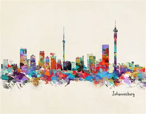 Johannesburg South Africa skyline Art Print by Bri.buckley | Africa art ...