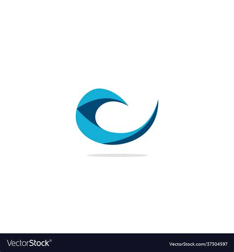 Curve shape colored logo Royalty Free Vector Image