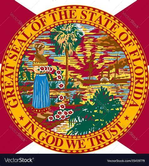 Florida state flag Royalty Free Vector Image - VectorStock