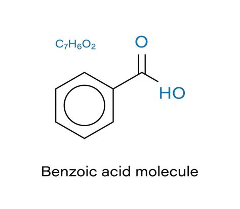 Benzoic acid molecule structural formula vector illustration. 27139615 ...