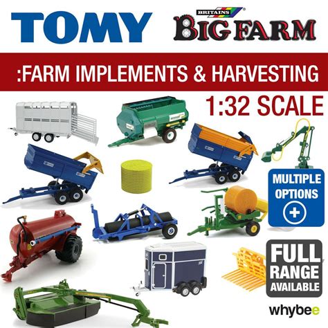 TOMY 1:32 BRITAINS FARM TOYS FARM IMPLEMENTS AND HARVESTING EQUIPMENT ...