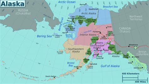 Large regions map of Alaska state | Alaska state | USA | Maps of the USA | Maps collection of ...