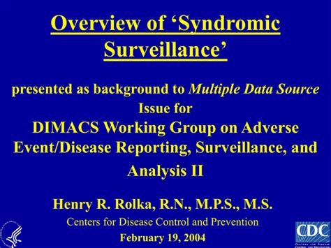 Overview of Syndromic Surveillance