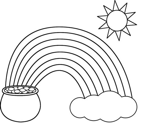 Rainbow With Pot Of Gold Coloring Page at GetDrawings | Free download