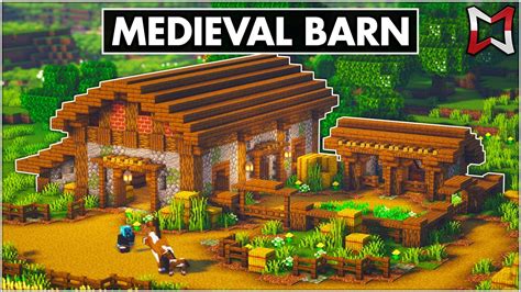 Minecraft Medieval Barn With Animal Stables Tutorial (EASY) - YouTube