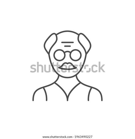 Old Man Line Outline Icon Stock Vector (Royalty Free) 1963490227 ...