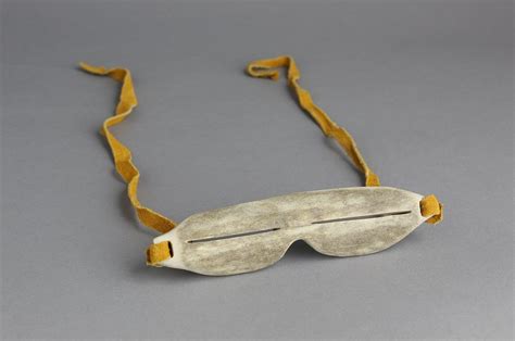 Antler, Leather Snow Goggles by Danny Etooangat Inuit Artist from Pangnirtung