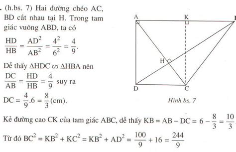 Cho hình thang ABCD vuông tại A đáy AB = 6cm cạnh bên AD = 4cm và 2 ...