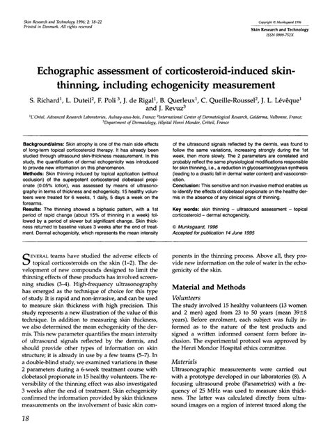 (PDF) Echographic assessment of corticosteroid-induced skin-thinning ...