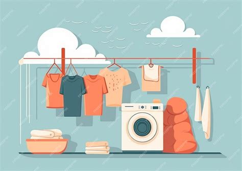 Premium AI Image | A laundry room with clothes hanging on a clothes ...