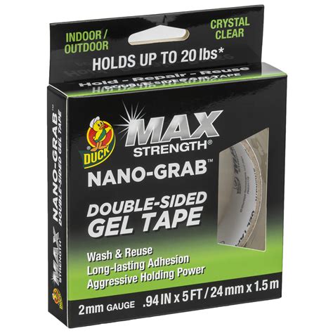 Buy Duck Max Strength Nano Grab Multi-Purpose Clear Acrylic Gel Tape, .94 in. x 5 ft Online at ...