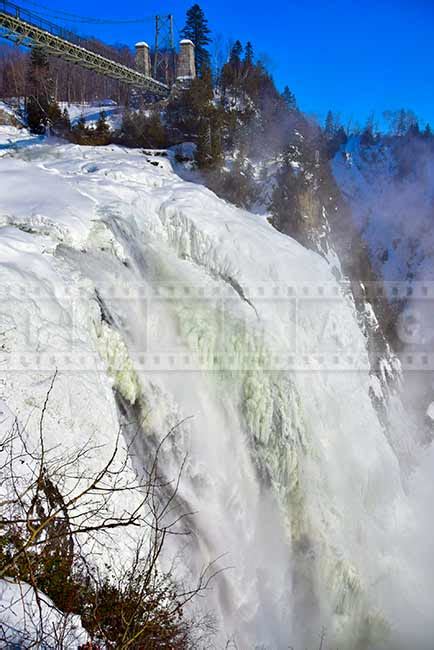 Park de la Chute Montmorency waterfall, spectacular winter hiking trail near Quebec city