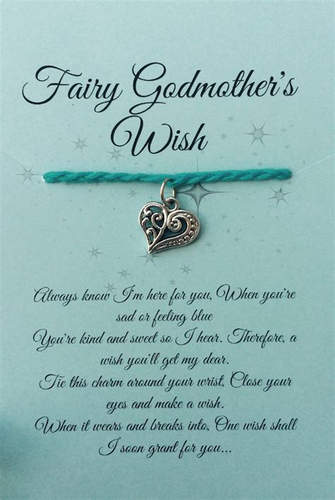 Blue girls fairytale fairy godmother wish bracelet poem gift set | Godmother quotes, Goddaughter ...