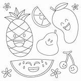 Cute fruits Doodle coloring Page Vector Illustration 24272814  sketch template