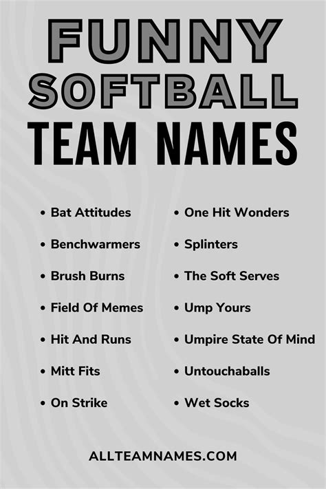 209 Best Softball Team Names (By Category)