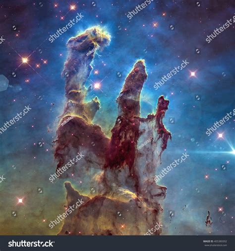 The Eagle Nebula'S Pillars Of Creation. Retouched Image. Elements Of This Image Furnished By ...