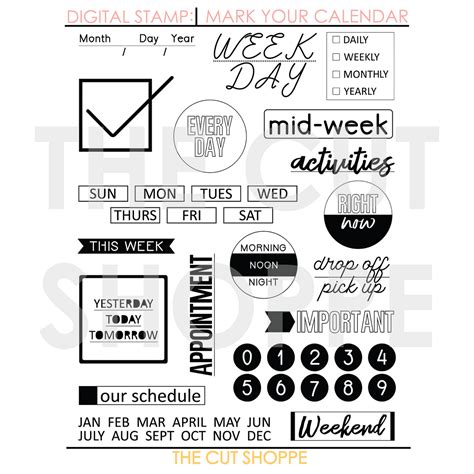 Mark Your Calendar Digital Stamp – TheCutShoppe