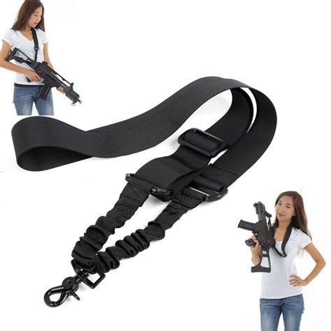 Tactical 1 Point Rifle Gun Sling Strap System Adjustable Bungee Single ...