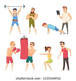 Personal Trainer Gym Vector Set Characters Stock Vector (Royalty Free ...