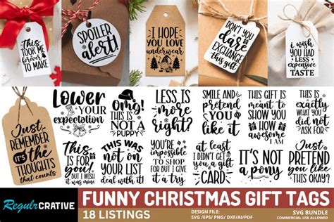 Funny Christmas Gift Tags SVG Bundle, Christmas Gift Tags