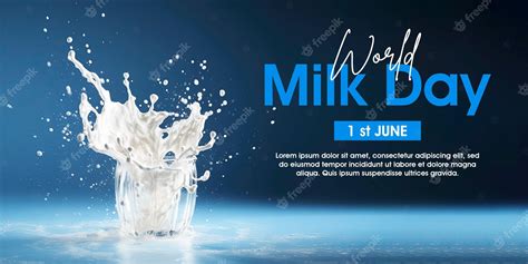 Premium PSD | World milk day poster with milk splash background