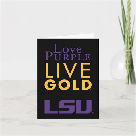 LSU Love Purple Live Gold Logo Card | Zazzle