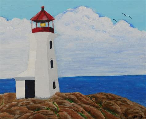 Peggy's Cove Lighthouse Painting by Fran Mawdsley - Fine Art America