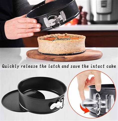 Multi-Functional Leak-Proof Cheesecake Pan for Baking 3 Non-Stick Pans Set (4, 7, 9 inches) Cake ...