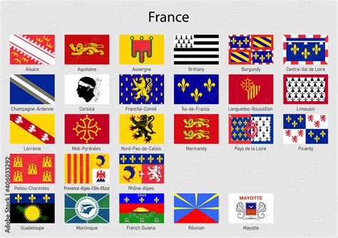 Flags of the province of France, All French regions flag collection ...