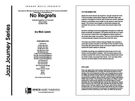 No Regrets – Full Score – Kendor Music Publishing