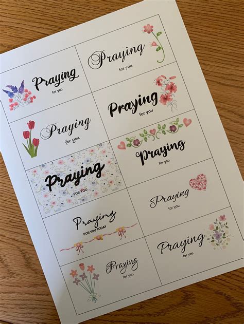 Printable PRAYING FOR YOU Cards, Set of 10 Mini Cards, Instant Download ...