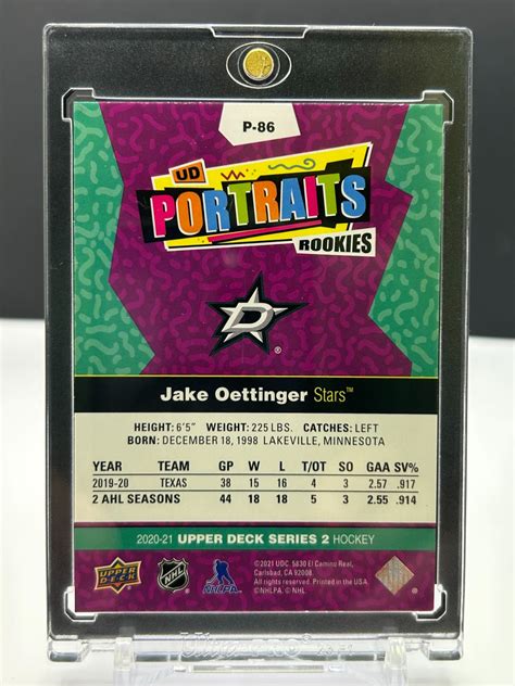 2020-21 UD ROOKIE PORTRAITS JAKE OETTINGER (RC)