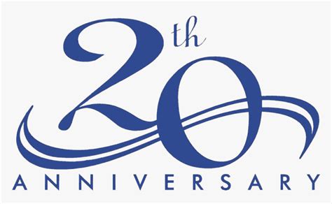 20th Anniversary Blue Elegant - 20 Year Anniversary Company, HD Png Download - kindpng