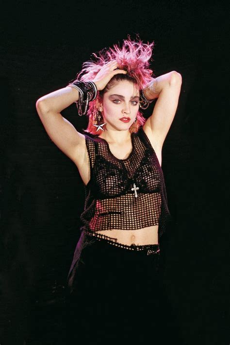 Madonna’s controversial video for “Lucky Star” in 1983, in which she wore a mesh crop top over a ...