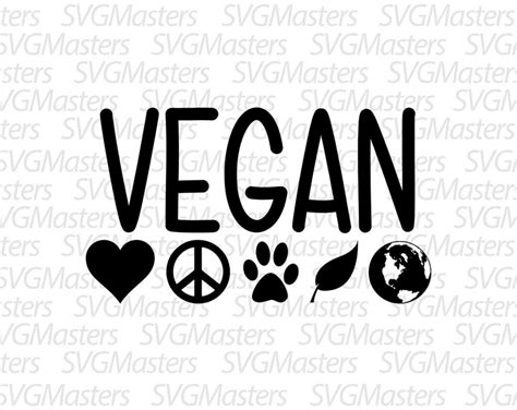 Vegan Svg Vector Digital Clipart , T-shirt Design, Nature, Peace, Love ...