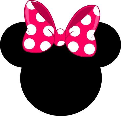 a minnie mouse head with a pink bow on it's head and polka dots