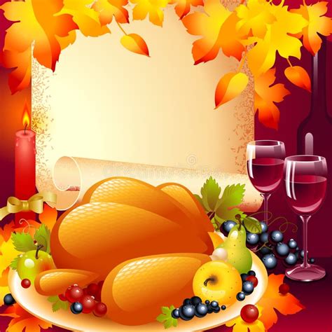 Thanksgiving Card. Background with Turkey Stock Vector - Illustration of blank, clipart: 21972289